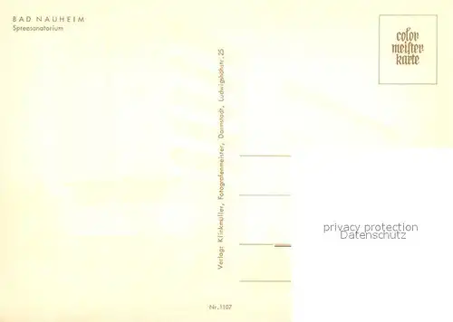 AK / Ansichtskarte Bad_Nauheim Spreesanatorium Aussenansicht Bad_Nauheim