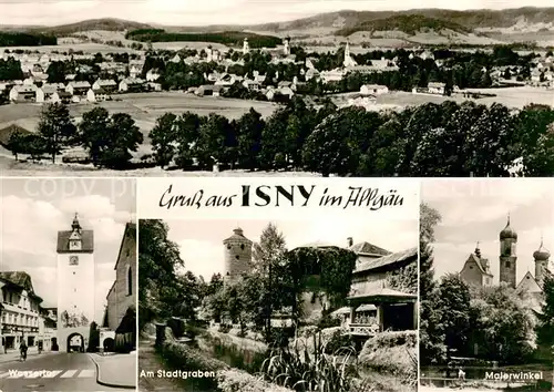 AK / Ansichtskarte Isny_Allgaeu Panorama Wassertor Am Stadtgraben Malerwinkel Isny Allgaeu