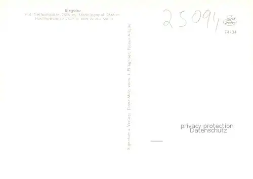 AK / Ansichtskarte Birgsau mit Trettachspitze Maedelegabel Hochtrottspitze und Wilde Mann Birgsau