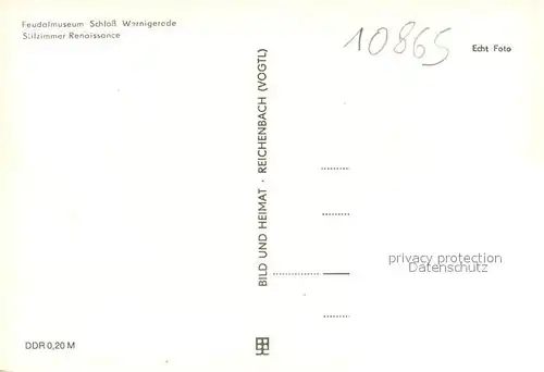 AK / Ansichtskarte Wernigerode_Harz Feudalmuseum Schloss Wernigerode Stilzimmer Renaissance Wernigerode Harz