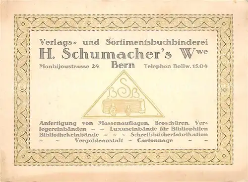 AK / Ansichtskarte Bern_BE Schumachers Buchbinderei  Bern_BE