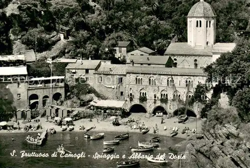 AK / Ansichtskarte San_Fruttuoso_di_Camogli Spiaggia e Abbazia dei Doria San_Fruttuoso_di_Camogli