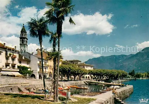 AK / Ansichtskarte Ascona_Lago_Maggiore Hafenpartie Kirche Ascona_Lago_Maggiore