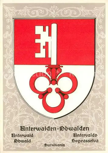 AK / Ansichtskarte Unterwalden_Nidwalden_Kanton Unterwald Obwald Sursilvania Wappen Unterwalden_Nidwalden