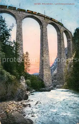 AK / Ansichtskarte Albulabahn_GR Landwasserviadukt 