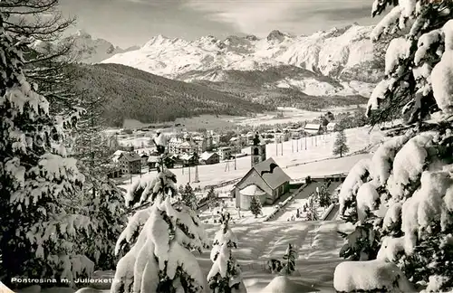 AK / Ansichtskarte Pontresina mit Julierkette Pontresina