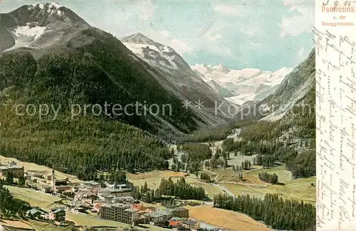 AK / Ansichtskarte Pontresina Panorama mit Roseggletscher Pontresina
