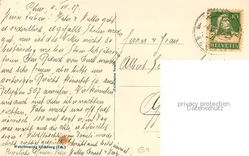 AK / Ansichtskarte Chur_GR Panorama mit Calanda Chur_GR