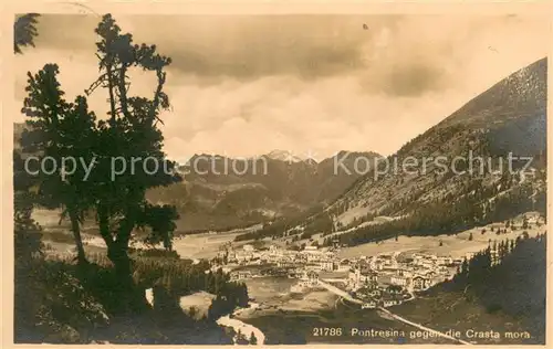 AK / Ansichtskarte Pontresina mit der Crasta mora Pontresina