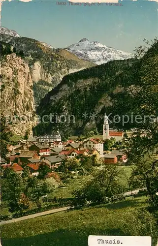 AK / Ansichtskarte Thusis_GR Panorama mit Viamala 