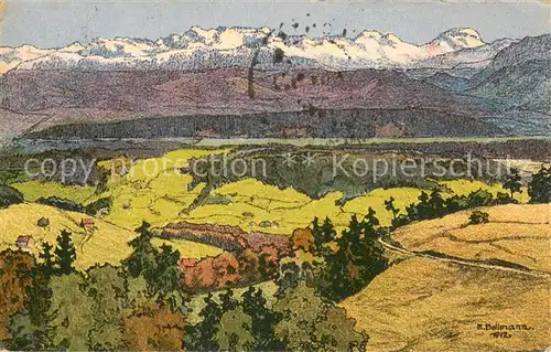 AK / Ansichtskarte Bachtel__Kulm_ZH Toesstal mit Glarneralpen 