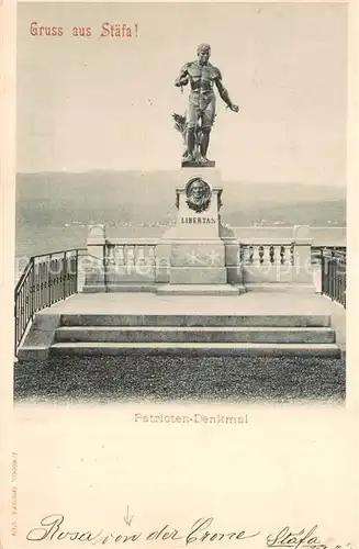 AK / Ansichtskarte Staefa_Zuerichsee Patrioten Denkmal 