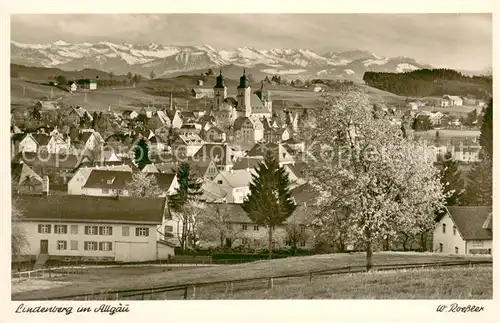 AK / Ansichtskarte Lindenberg_Allgaeu Gesamtansicht mit Alpenpanorama Lindenberg Allgaeu