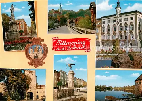 AK / Ansichtskarte Tittmoning_Salzach Teilansichten Bayerisches Amtsgericht Wappen Tittmoning Salzach