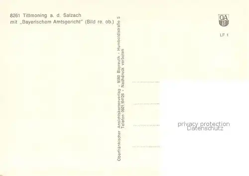 AK / Ansichtskarte Tittmoning_Salzach Teilansichten Bayerisches Amtsgericht Wappen Tittmoning Salzach