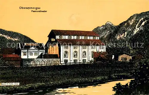AK / Ansichtskarte Oberammergau Passionstheater Kuenstlerkarte Aurora Oberammergau