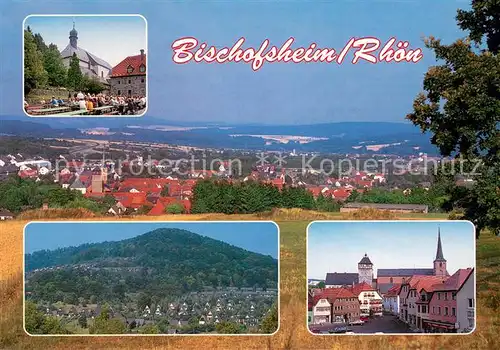 AK / Ansichtskarte Bischofsheim_Rhoen Panorama Kreuzberg Ferienpark Marktplatz Bischofsheim Rhoen