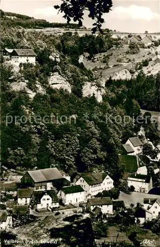 AK / Ansichtskarte Veilbronn Ortsansicht mit Gasthof Lahner Fraenkische Schweiz Veilbronn