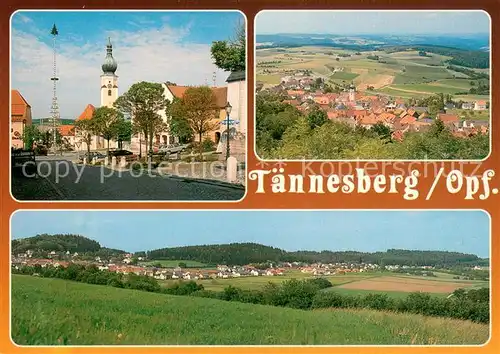 AK / Ansichtskarte Taennesberg Panorama Luftkurort Oberpfaelzer Wald Ortszentrum mit Kirche Taennesberg