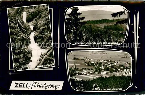 AK / Ansichtskarte Zell_Fichtelgebirge Panorama Blick vom Arnsteinfels Ochsenkopf Waldsteinfall Wasserfall Zell Fichtelgebirge