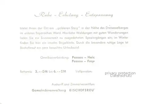 AK / Ansichtskarte Bischofsreut_Haidmuehle Gesamtansicht Landschaftspanorama Felsen Bischofsreut_Haidmuehle