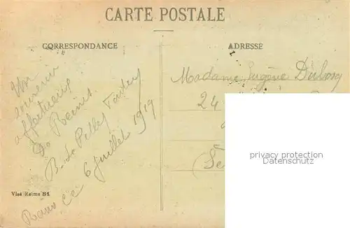 AK / Ansichtskarte Reims_51 dans ses annees de bombardements 1914 17 Rue de Betheny vers le Boulevard Lundy 