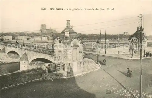 AK / Ansichtskarte Orleans_45_Loiret Vue generale et entree du Pont Royal 