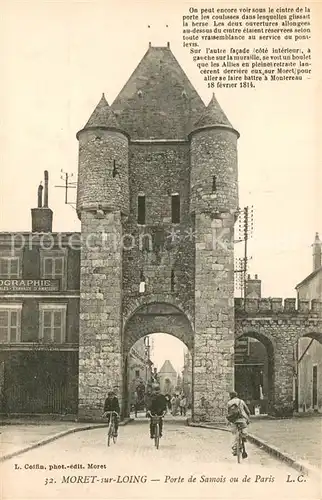 AK / Ansichtskarte Moret sur Loing Porte de Samois ou de Paris Moret sur Loing