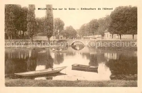 AK / Ansichtskarte Melun_77 Vue sur la Seine Embouchure de l Almont 