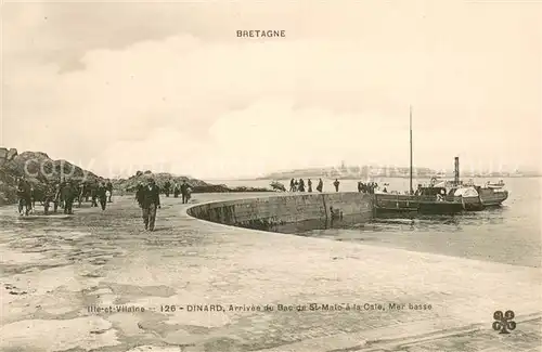 AK / Ansichtskarte Dinard_35 Arrivee du Bac de St Malo a la Caie Mer basse 