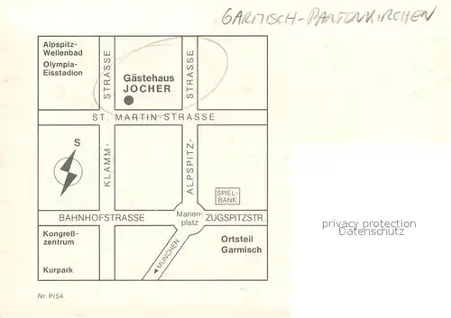 AK / Ansichtskarte Garmisch Partenkirchen Gaestehaus Jocher Aussenansicht Anfahrt Garmisch Partenkirchen