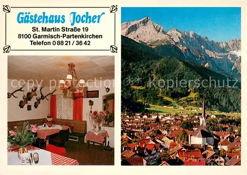 AK / Ansichtskarte Garmisch Partenkirchen Gaestehaus Jocher Informations Karte Garmisch Partenkirchen