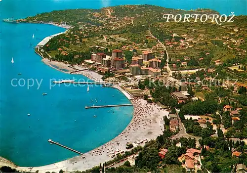 AK / Ansichtskarte Portoroz_Portorose_Piran_Istrien_Slovenia Fliegeraufnahme Panorama 