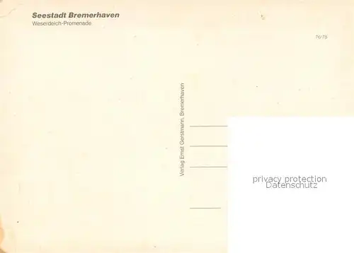 AK / Ansichtskarte Bremerhaven Weserdeich Promenade Bremerhaven