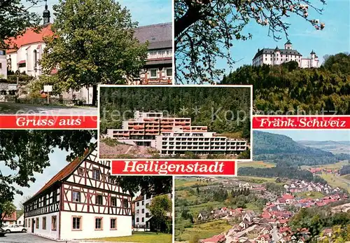 AK / Ansichtskarte Heiligenstadt_Oberfranken Motiv mit Kirche Fachwerkhaus Panorama Schloss Heiligenstadt_Oberfranken