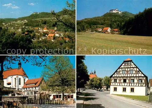 AK / Ansichtskarte Heiligenstadt_Oberfranken Panorama Schloss Greifenstein Motiv mit Kirche Fachwerkhaus Heiligenstadt_Oberfranken