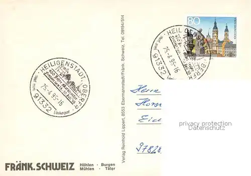 AK / Ansichtskarte Heiligenstadt_Oberfranken Motiv mit Kirche Altstadt Fachwerkhaus Schloss Heiligenstadt_Oberfranken