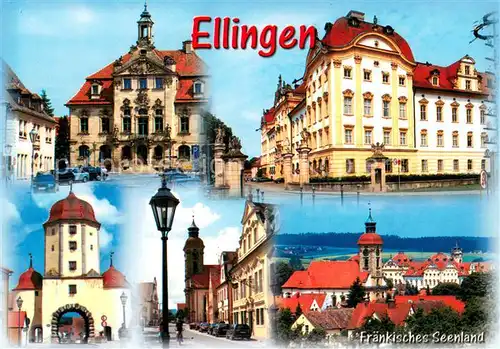 AK / Ansichtskarte Ellingen_Bayern Motive Stadtzentrum Altstadt Kirche Ellingen Bayern