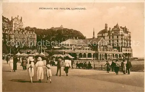 AK / Ansichtskarte Llandudno_Wales Promenade and Pavilion Llandudno_Wales