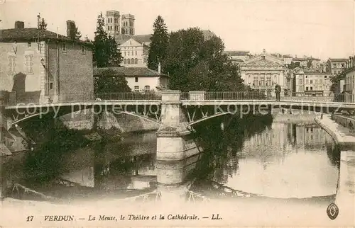 AK / Ansichtskarte Verdun_Meuse La Meuse le Theatre et la Cathedrale Verdun Meuse
