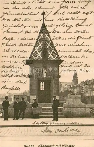AK / Ansichtskarte Basel_BS Kaepelijoch mit Muenster Basel_BS