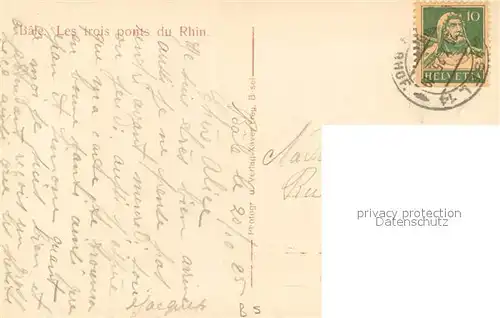 AK / Ansichtskarte Basel_BS Die drei Rheinbruecken Basel_BS