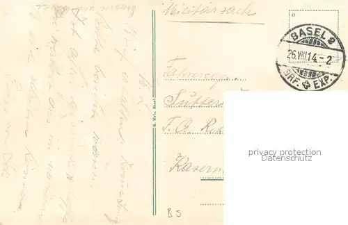 AK / Ansichtskarte Basel_BS Strassburger Denkmal mit Bundesbahnhof Basel_BS