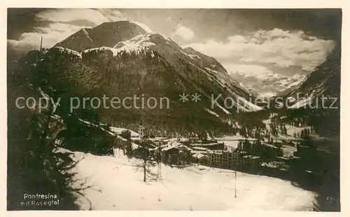 AK / Ansichtskarte Pontresina mit Rosegtal Pontresina