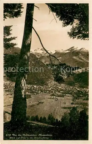 AK / Ansichtskarte Chur_GR Blick von den Haldensteiner Alpensaessen mit Buendnerbergen Chur_GR