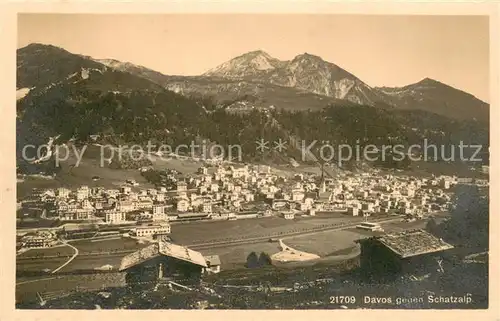 AK / Ansichtskarte Davos_GR Panorama mit Schatzalp Davos_GR