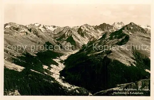 AK / Ansichtskarte Sertigtal_GR Aelplihorn Piz Kesch Hochdukan und Kuhalphorn 