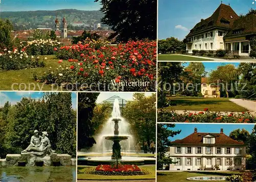 AK / Ansichtskarte Winterthur__ZH Rosengarten Haus am Roemerholz Barockhaeuschen im Stadtpark Heimatmuseum Stadthausbrunnen Sammlung am Roemerhaus 