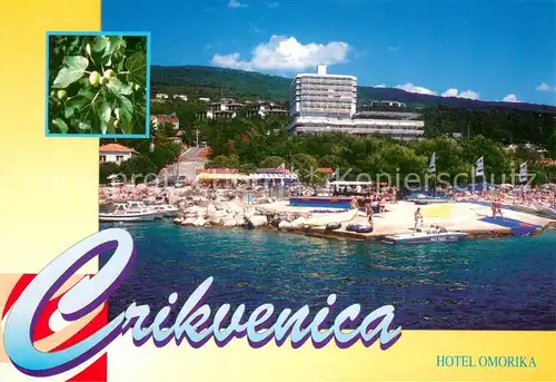 AK / Ansichtskarte Crikvenica_Kroatien Hotel Omorika Strand  Crikvenica Kroatien