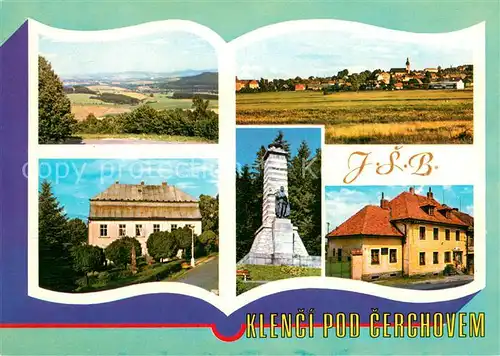 AK / Ansichtskarte Klenci_pod_Cerchovem Hlavni dejiste knih JS Baara ktery se zde narodil Na nedalekych Vyhledech je spisovateluv pomnik od R Salouma Klenci_pod_Cerchovem